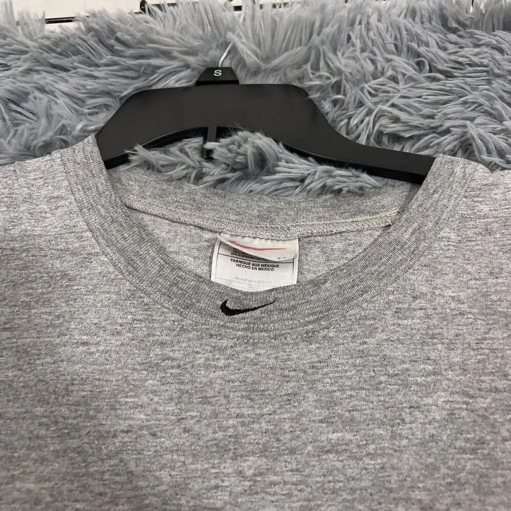Nike Adult Shirt Medium Gray Black Vintage Basketball Tank Top Swoosh Tee Mens